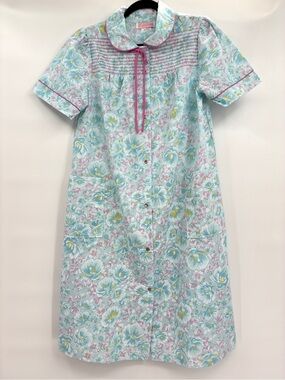 Cotillion Womens Vintage 80s Floral Poplin House Dress Nightgown MuuMuu Medium